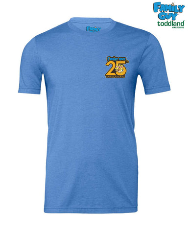 Family Guy - 25th anniversary tee - Heather Columbia Blue (PRE-ORDER: shipping week of 8/19/24)
