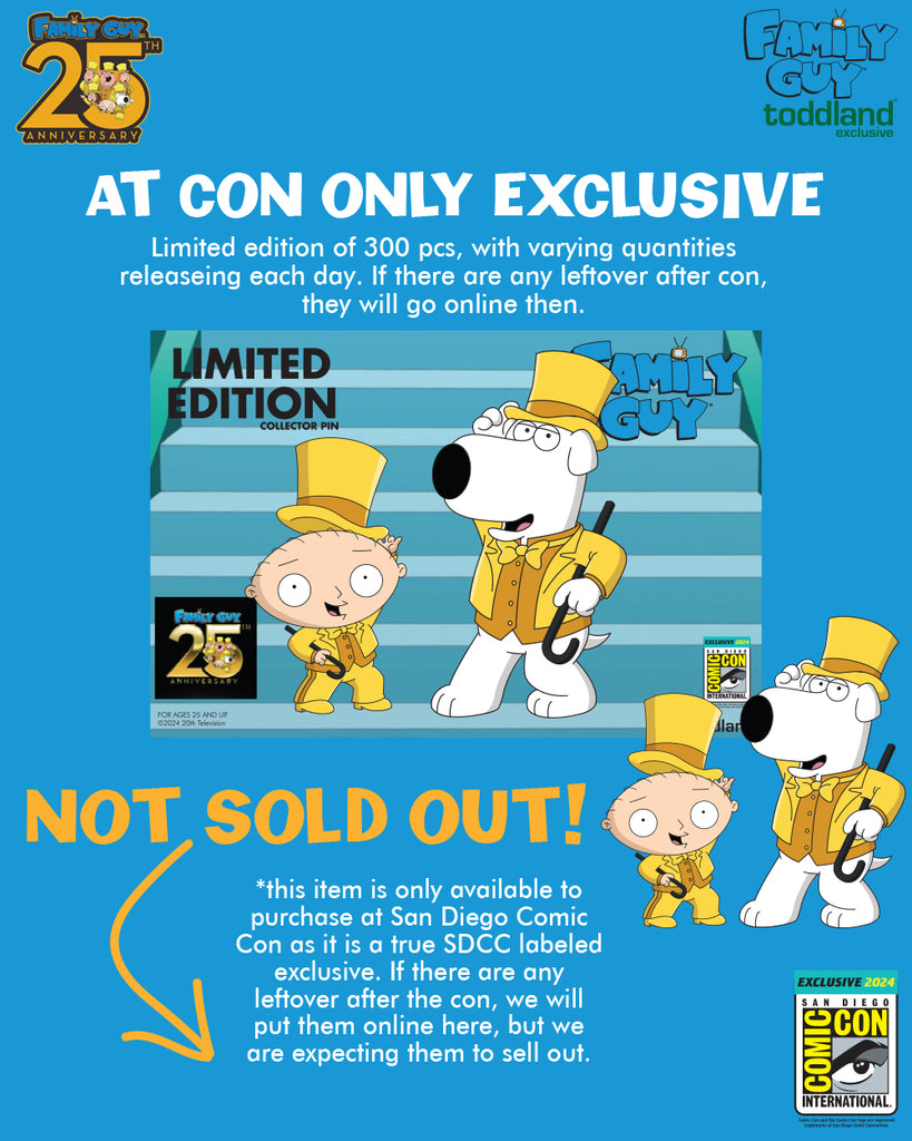 Family Guy - 25th Anniversary 18K Gold Stewie and Brian Pins - Availab ...