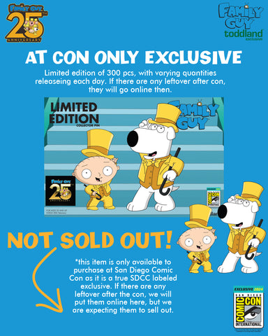 Family Guy - 25th Anniversary 18K Gold Stewie and Brian Pins - Available at San Diego Comic Con only