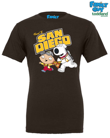 Family Guy - Road to San Diego Tee - Sportsball Brown (PRE-ORDER: shipping week of 8/19/24)