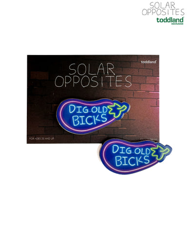 Solar Opposites - Dig Old Bicks printed enamel pin