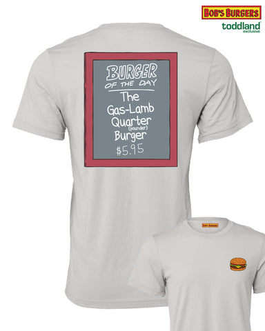 Bob's Burgers - San Diego Gas-Lamb Quarter Burger of the Day Tee - (PRE-ORDER: shipping week of 8/19/24)