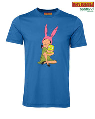 Bob's Burgers - Louise Hugging Kuchi Kopi Tee - Columbia Blue