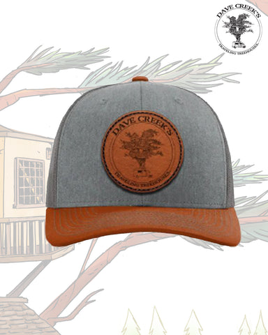 Dave Creek Adult Leather Patch Hat - heather gray