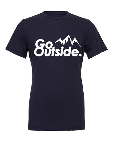 go outside tee - navy - (mens/unisex)