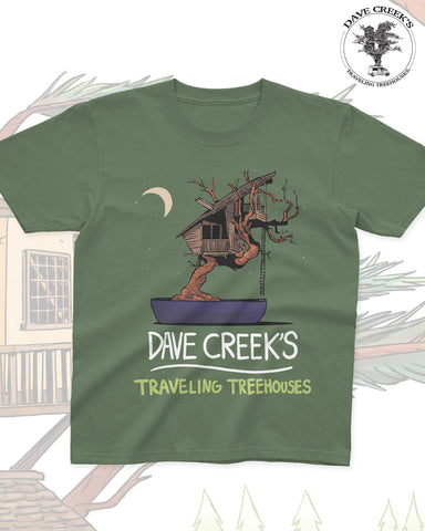 Dave Creek Youth tee - Tree tee (green 100% cotton)